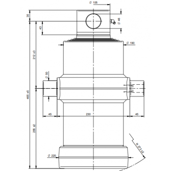 Teleskopski cilinder 4 stopnje 25 ton 1190 mm z luknjo 4081F
